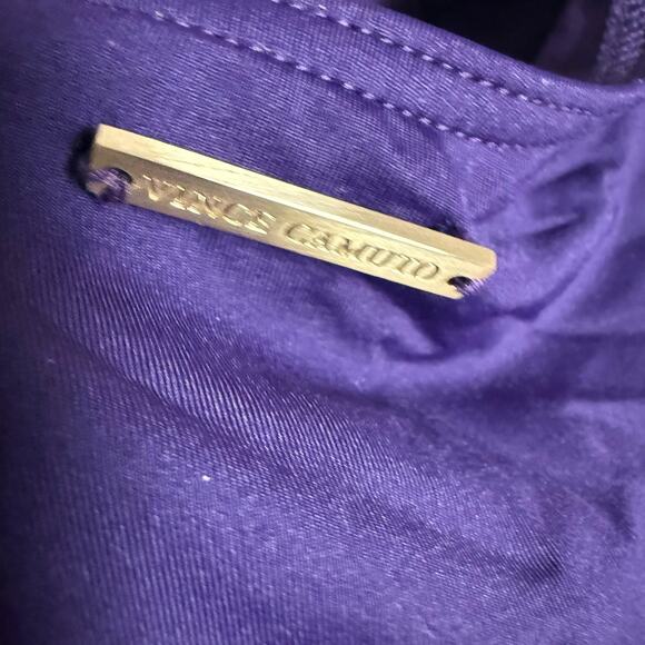 Vince Camuto Tie Front Plum Purple Halter One Piece Swimsuit Size 14 - Picture 9 of 11